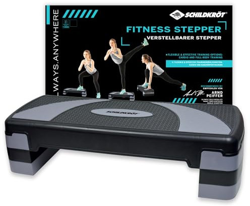 Schildkröt Fitness Stepper | 3-fach höhenverstellbares Aerobic-Steppbrett für Zuhause | Rutschfeste Oberfläche & Gummifüße | max. belastbar bis 150 kg