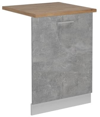 Vicco Coperchio per lavastoviglie R-Line, Calcestruzzo, 60 cm, PL Rovere