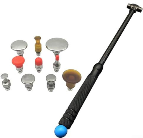 Schmerzfreie Auto-Dellen-Reparaturlösungen, zuverlässiges Hammer-Set für flache Metalloberflächen (11 Stück)