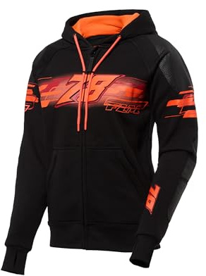 FLM Drift Sport Hoodie mit Protektoren - Schutzklasse A - Luftdurchlässig - CORDURA Verstärkung - Schwarz