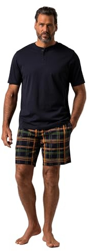 JP 1880 Herren Jp1880 Schlafanzug, Homewear, Zweiteiler, Henley, Bis 8 XL Pyjamaset