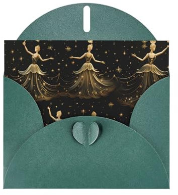 LAABBE Dark Green Greeting Card women's nutcracker ballet xmas dance Printed for Christmas, Children's Birthday, Valentine's Day, and Party Invitation