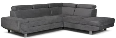 Furniture 786 Grey Artic Sofa Bed - L shaped Double Bed corner Seated settee - Luxury Chenille Pull Out Sofa Bed - Sectional Right Hand 4 Settees for Living Room TV Lounge Indoors