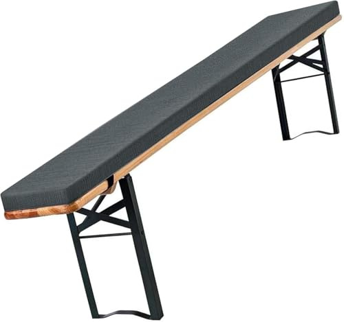Set Bierbankauflagen Mit Bezug 180 X 25 X 4 cm, Auflagen Bierzeltgarnitur Für Partyzeltgarnitur,Outdoor & Indoor, Bezug Waschbar & UV-Schutz(Dark Gray,180x40x3cm)