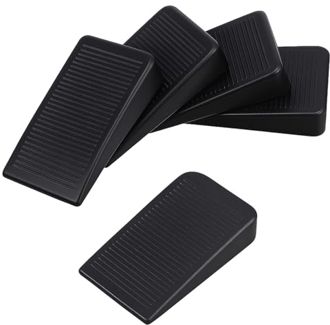 4Pcs Plastic Wedges, Black Rubber Table Shims Furniture Levellers for Wobbly Uneven Floors (10mm)