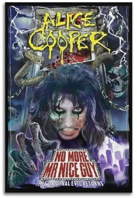 GVMRFCDD Alice Cooper-Poster, Wandkunst, Leinwandposter, modernes Gemälde für Wohnzimmer, Schlafzimmer, 30 x 45 cm, ungerahmter Stil