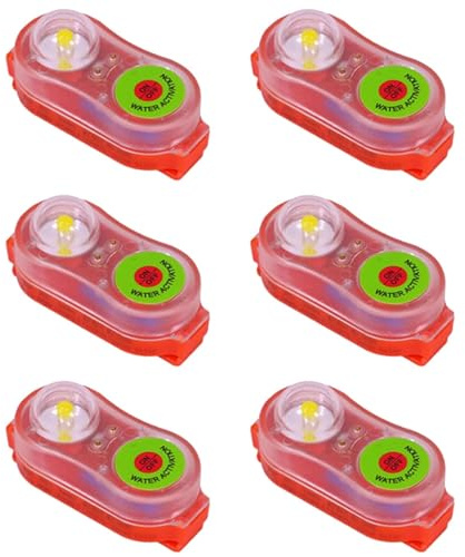 Tumintu 6er-Pack Rettungswestenlichter, Automatisches Ortungs-Rettungswesten-Blitzlicht, Marine-Bootsfackeln, LED-Sicherheits-Überlebensausrüstung A
