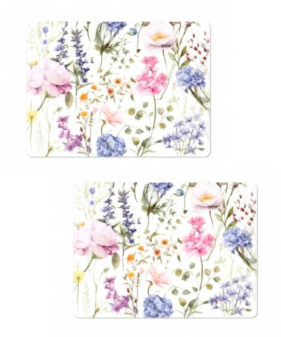 Blumiges Platzset mit Korkunterseite – 40 x 30 cm, 2X Streublumen | langlebende Alternative zu Tischdecken – Schützt den Esstisch vor Kratzern – Pflegeleichter Eyecatcher – Seaside No.64