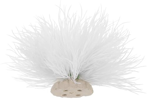FONDOTIN Plante Aquatique Artificielle Blanche pour Aquarium en Plastique Apparence Réaliste pour Décoration et Aménagement de Fish Tank