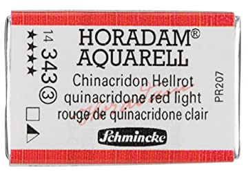 Schmincke – HORADAM® AQUARELL - feinste Künstler-Aquarellfarben, 343 Chinacridon Hellrot, 14 343 043, 1/1 Näpfchen