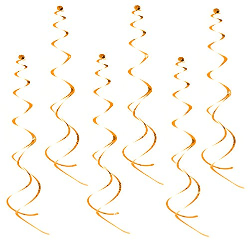 Oblique Unique® Deckenhänger 6 Stück Spiral Girlanden - Farbe wählbar (Orange)