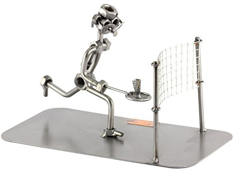 Steelman24 I Schraubenmännchen Badminton Mit Persönlicher Gravur I Made in Germany I Handarbeit I Geschenkidee I Stahlfigur I Metallfigur