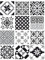 Stickers carreaux de ciment Noir, Gris, Blanc. Planche 12 carreaux ciment adhésifs GREYBLACK Stickers décoratifs. Autocollant mural - GREYBLACK - Dimensions d'un Sticker : 20 x 20 cm
