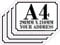 Personalised Printed Wheelie Bin Number Stickers with number and road Name - A4 Vinyl Waste Container Decals - set of 4 (A4)
