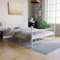 Vida Designs Paris King Size Bed, 5ft Bed Frame Metal Headboard High Foot End Bedroom Furniture, White
