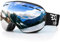 EXP VISION Snowboard Skibrille für Herren Damen Jugend, 100% UV400 Schutz Anti Beschlag über der Brille Winter Schneebrille mit sphärischer abnehmbarer Scheibe (Silver)