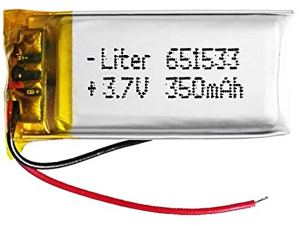 Batteria 651533 LiPo 3.7V 350mAh 1.295Wh 1S 5C Liter Energy Battery per l'elettronica Ricaricabile Telefono Portatile Smartwatch Orologio GPS - Non adatto per Radiocomando 35x15x7mm (350mAh|651533)