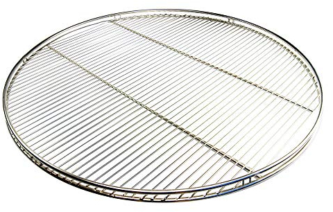 Ø 55 cm Edelstahl Grillrost rund mit Reling Schwenkgrill mit 3 Aufhängeösen