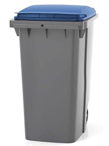 Matisère Conteneur poubelle 360 litres à préhension frontale - couvercle Bleu Nuit - 620 x 850 x 1095 mm - 210006GAGA/BN - Polyéthylène à haute densité (PEHD)