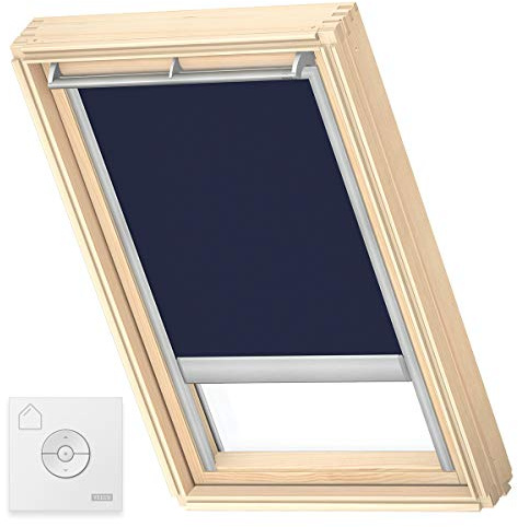 VELUX Original Solar Blackout Roller Blind (DSL), Silver Frame, MK04, Dark Blue, Previous version