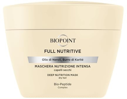 Biopoint Full Nutritive Haarmaske Intensive Ernährung, feuchtigkeitsspendende und stärkende Wirkung, verleiht dem Haar Geschmeidigkeit und Glanz, 200 ml