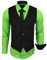 Baxboy Herren Hemd mit Weste Krawatte Anzugs Sakko Business Hochzeit Freizeit Hemden Frack Herrenweste Set wählbar B-44-HWKR, Farbe:Grün, Größe:4XL