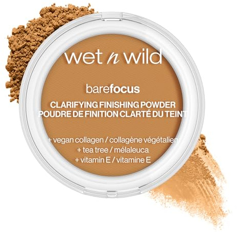 wet n wild Bare Focus Clarifying Finishing Powder | Matte | Pressed Setting Powder Medium-Tan