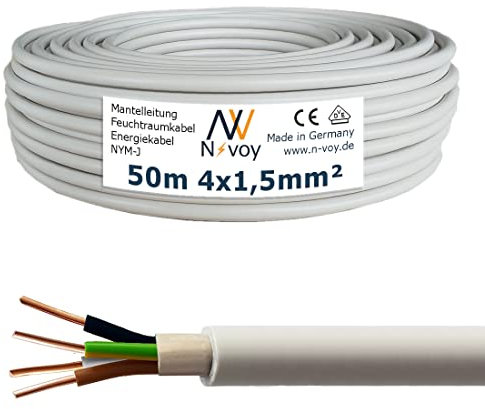 NYM-J 4x1,5 mm² 50m Mantelleitung Installationskabel Stromkabel nach DIN VDE 0250 M36