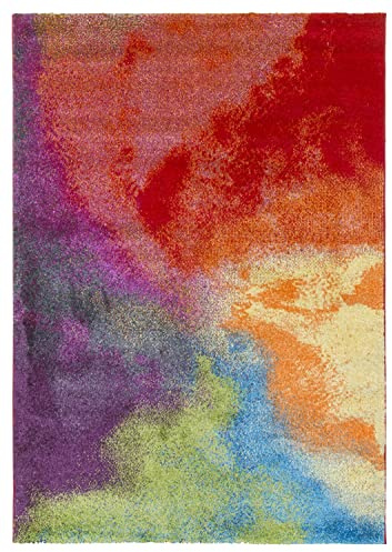 SrS Rugs® Candy Rainbow Rug - for Living Room, Lounge, Hallway, Kids Room, Playroom, Nursery - Boys & Girls - Hippy - Pride - Brighten Your Home (Mix Orange & Red, 160cm x 220cm)