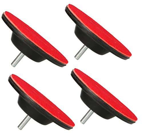 KOTARBAU® 4er Set Schleifteller mit Klett 125 mm mit Spanndorn für Bohrmaschinen