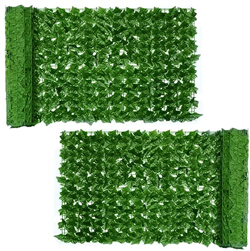 OTYMIOW Gartenzaun-Sichtschutz, 2 Rollen x 3 x 0,5 m, Efeu-Spalier, künstliche Blätter, Gartenzaun, Sichtschutz, Garten, Kunstpflanze, Wandpaneele, künstliche Hecke, Efeu-Zaunpaneele, Wand