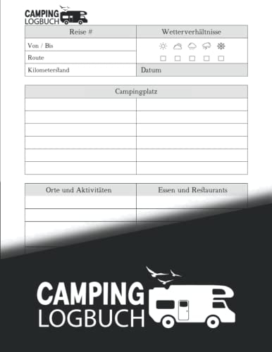Camping Logbuch | Wohnwagen oder Wohnmobil zum Eintragen | Wohnwagen Reisetagebuch: Caravan Notizbuch | punktiert für Reisen mit Camper