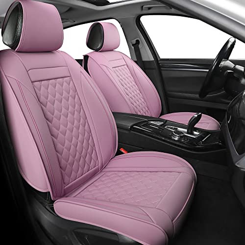 Kunstleder-Autositzbezüge, universell passend für die meisten Pkw, SUV, Limousinen und Lkw, für 5-Personen-Fahrzeuge, vollständiges Set, Pink