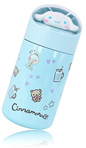 Roffatide Anime Cute Stainless Steel Vacuum Thermos Water Bottle Mug for Girls Women Hot & Cold for Hours Insulated Bottle Gift for Birthday Christmas Blue