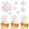 50 Stück Essbare Schneeflocke Cupcake Toppers Winter eingefroren Thema Tortendeko für Winter Wonderland Thema Baby Dusche Kinder Geburtstag Party Kuchen Dekorationen Zubehör Weiß