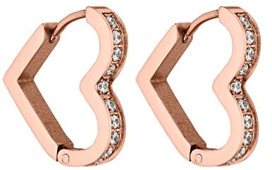 PURELEI® Glitter Heart Ohrringe (Rosegold) – Damenohrringe aus langlebigem Edelstahl – Wasserfeste Ohrringe Damen – 16 x 17 mm Größe – Modeschmuck für deinen individuellen Look