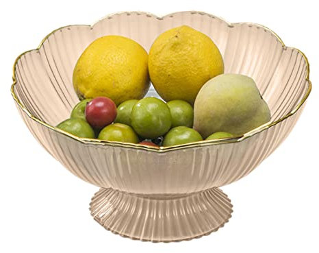 kasmole frutero | Plato Transparente para Sujetar Aperitivos - Frutas con pie, Fuente Decorativa para Servir nueces, bocadillos, Dulces en la encimera