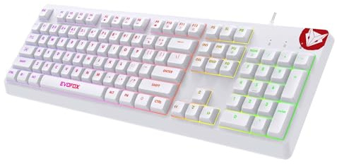 EvoFox Deathray RGB Gaming Keyboard | 16 milioni di colori True Prism | Sette effetti di retroilluminazione e un effetto personalizzato | Tasti a membrana silenziosi | Chiave anti-ghosting e blocco di