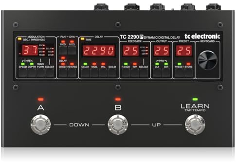 TC Electronic 2290 Dynamic Digital Delay Pedal Mit 128 Presets, 3 Fußschaltern, Dediziertem 'Learn' Tap Tempo Mit Sub-Divisions und Feedback Path FX Insert FX-Einschub