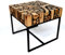 Brillibrum Design Teakholz Baumscheibentisch Beistelltisch Sitz Hocker Tisch handgefertigter Beistelltisch aus Teak Holz kleine Baumscheiben Couchtisch (42x45x45 cm)
