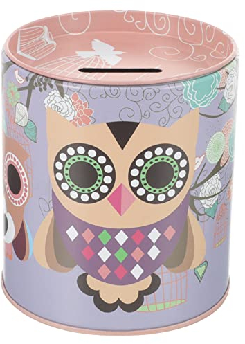 Kids Money Coin Tin Money Saving Piggy Bank, Owl Coin Savings Jar, Money Tin Box, Metal Piggy Bank, Kids Birthday