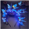 Serre-tête lumineux LED pour femme pour Noël, Nouvel An, fête, élastique et antidérapant, avec papillons tridimensionnels, F bleu