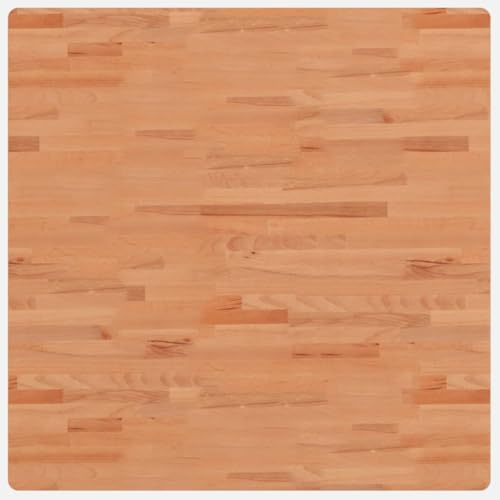 vidaXL Tischplatte, Quadratisch Holzplatte mit 4 abgerundeten Ecken, Holztischplatte Ersatzplatte für Couchtisch, Massivholztischplatte Platte, 90x90x4 cm Massivholz Buche