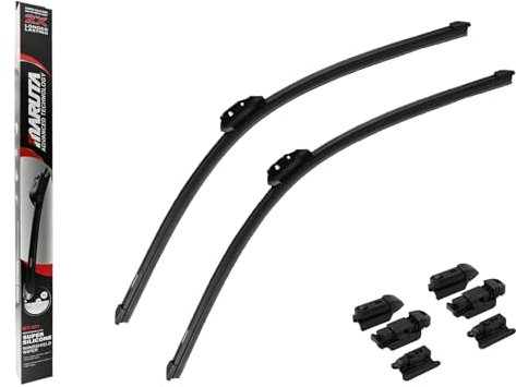 MARUTA Lotus Perl-Effekt Scheibenwischer SET 650 mm / 650 mm - universal - vorne, Aero-dynamik optimierte Wischerblätter aus exklusiver Silikon/Gummimischung (made in Japan)