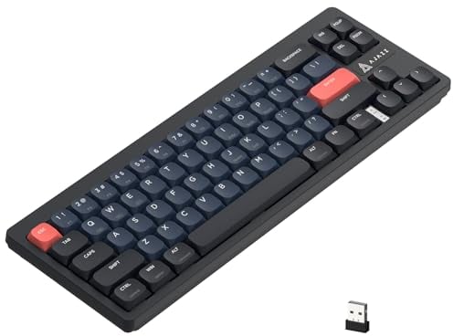 AJAZZ AKL680 Mechanical Keyboard, 68% Low Profile Wireless, Dual Mode Bluetooth 5.0 & 2.4G, Full Anti-Ghosting for PC Mac Laptop - Black Red Switch