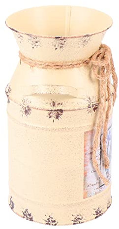 Cabilock 1 Pc Vase cruche Chic Vieux bidon de Lait Vintage Pouvez arrosage Bouteille décor Bouilloire à Composition Seau de Jardinage rétro Style européen Pot à Lait Baril en métal