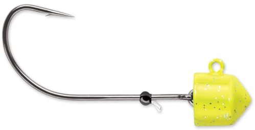 VMC Swingin Ned Rig Jig - 3 Jigköpfe, Jighaken für Gummifische, Angelhaken, Gewicht/Farbe:5.3g / Chartreuse