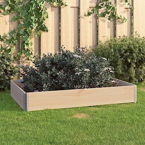 DYRJDJWIDHW Jardiniere Plastique,jardinieres Exterieur,Pot de Fleur Interieur,Jardinière surélevée 80x120 cm Bois de pin solideConvient pour Les patios, Les balcons et Les Jardins