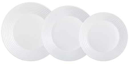 Luminarc Harena Vajilla Opal 12 Piezas - 4 Personas Opal Apto Microondas Apto Frigorífico Ecológico