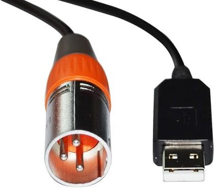 INDUSTRIAL FT232RL CHIP USB TO RS485 DMX512 3P FEMALE/MALE CONVERTER FREESTYLER STAGE CONTROLLER CABLE(5m,XLR MALE B)